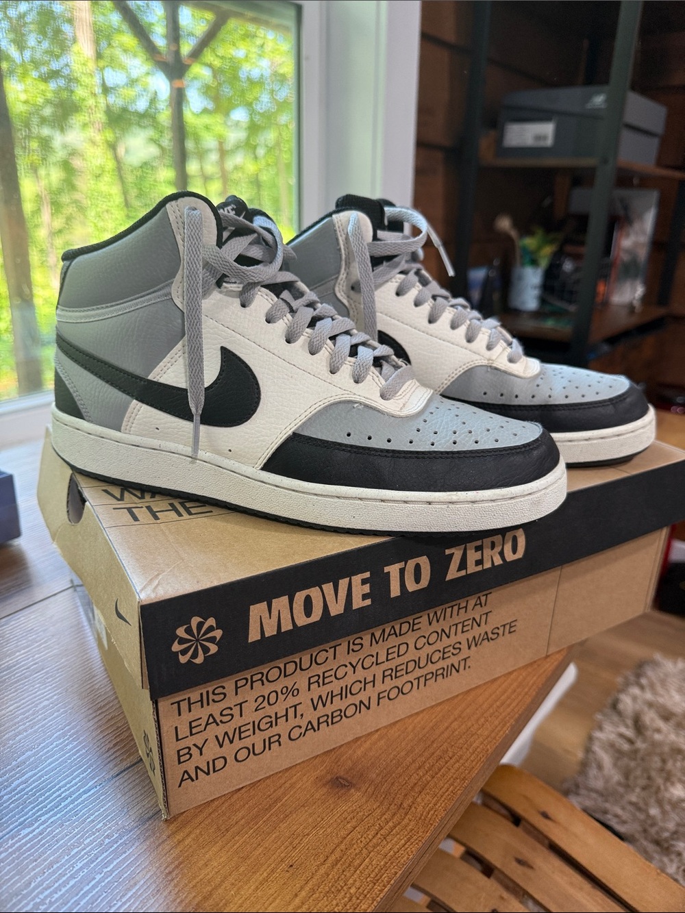 Nike Men’s Dunks Mid-Top Sneakers in Gray/Black/White